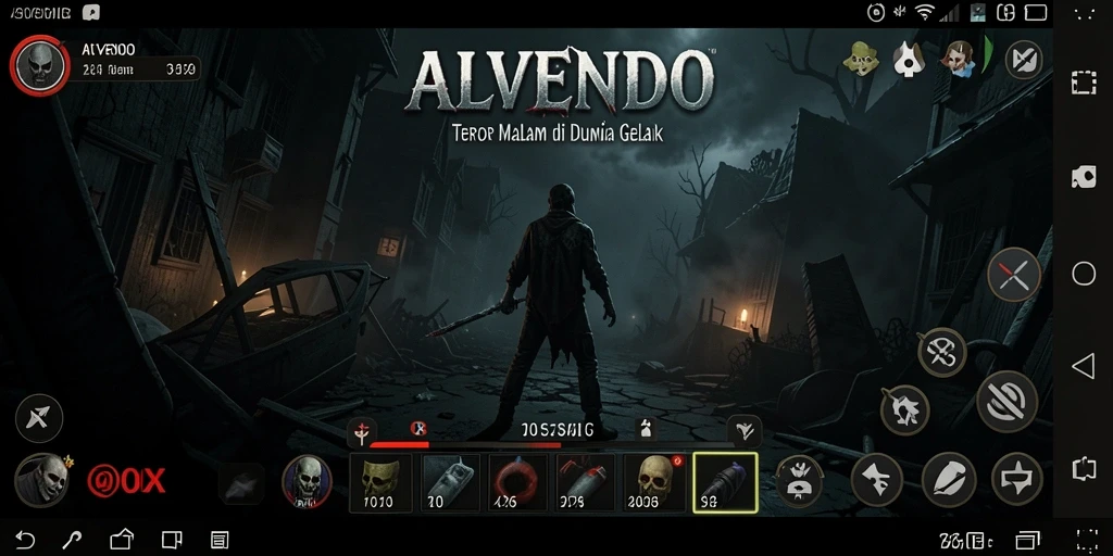 Tampilan gameplay ALVENDO yang menegangkan dan angker.