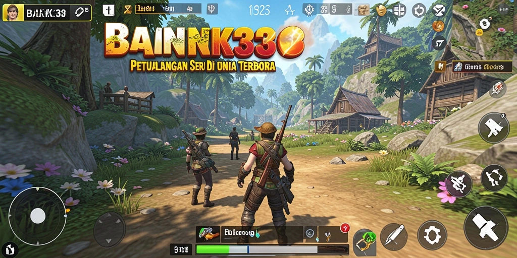 Tangkapan layar gameplay BANK338 menunjukkan eksplorasi dunia terbuka yang menawan.