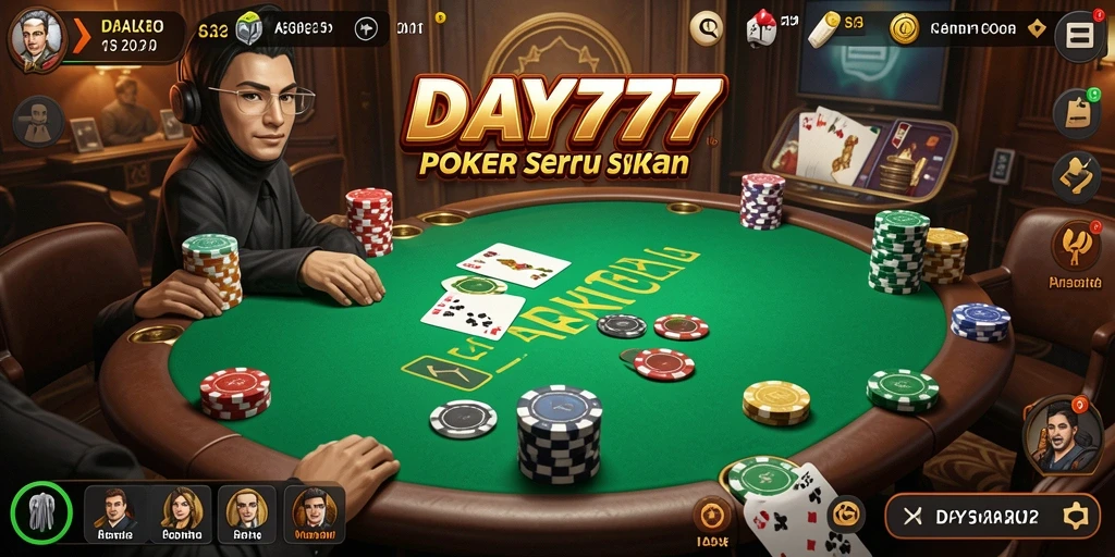 Screenshot utama DAY777 menampilkan aksi mendebarkan permainan Poker.