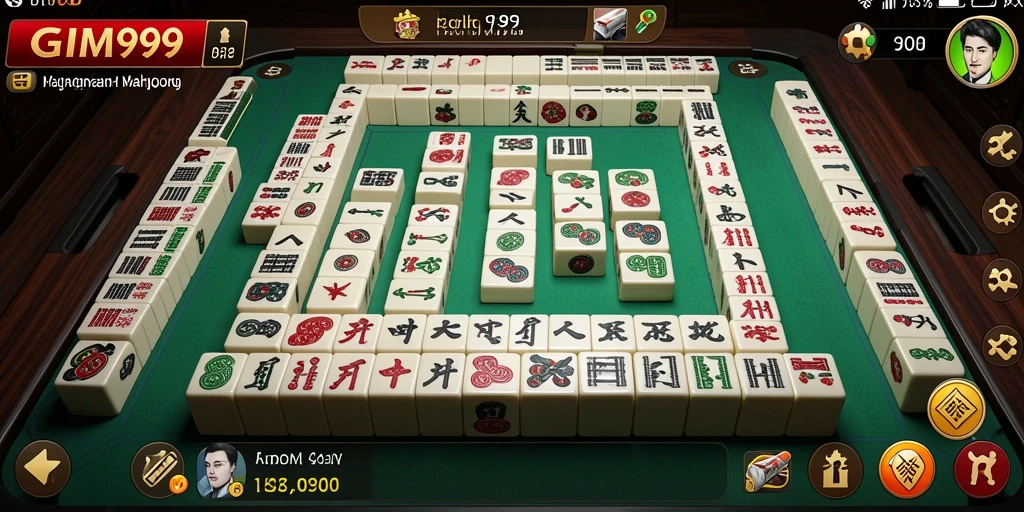 Tampilan gameplay Mahjong yang menarik dan interaktif di GIM999.