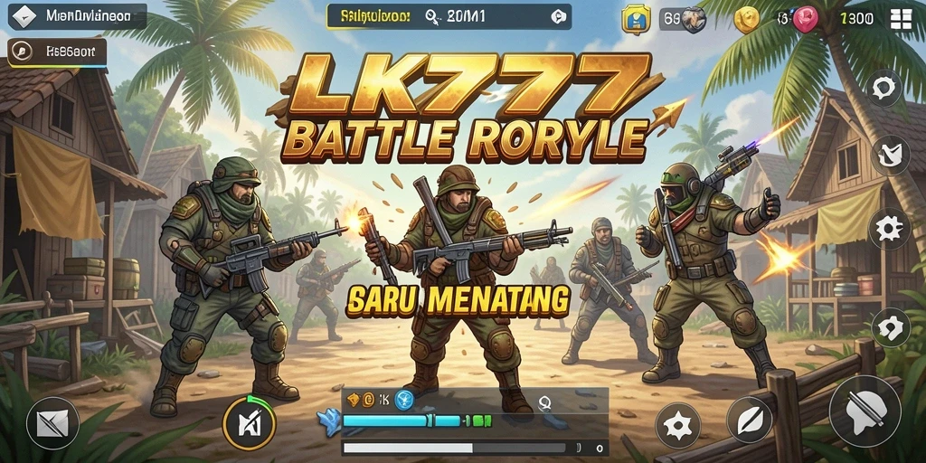 Screenshot gameplay LK777 yang menampilkan pertempuran intens Battle Royale.