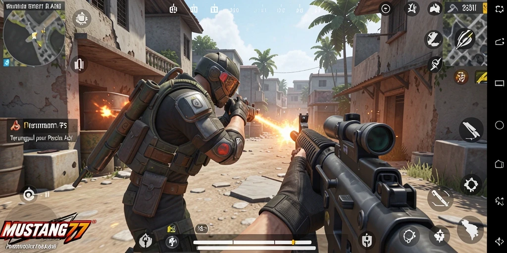 Tampilan gameplay MUSTANG77 yang intens dan menegangkan.