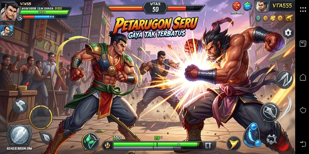 Screenshot VITA555 menampilkan aksi pertarungan yang intens dan mendebarkan.